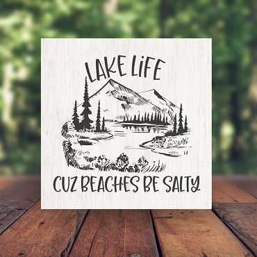 Lake Life Cuz Beaches Be Salty Funny Lake House Sign Multiple Sizes